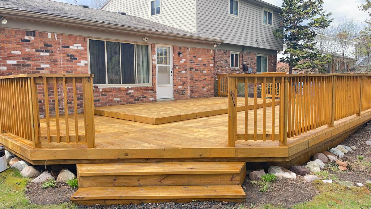 Recently stained deck in Birmingham, MI