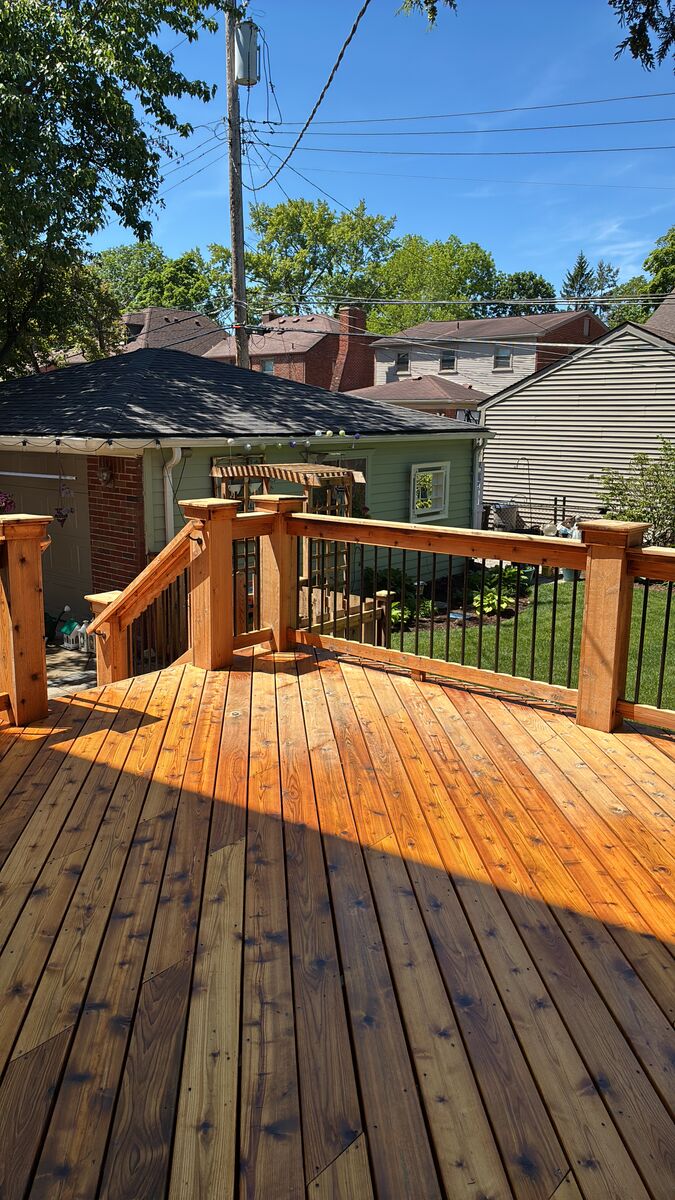 Newly stained deck in Bloomfield Township, MI