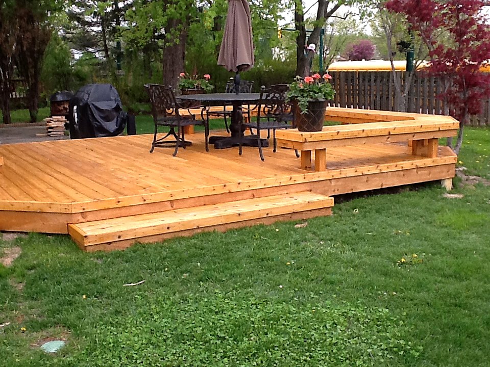 Deck with clear stain finish in Canton, MI