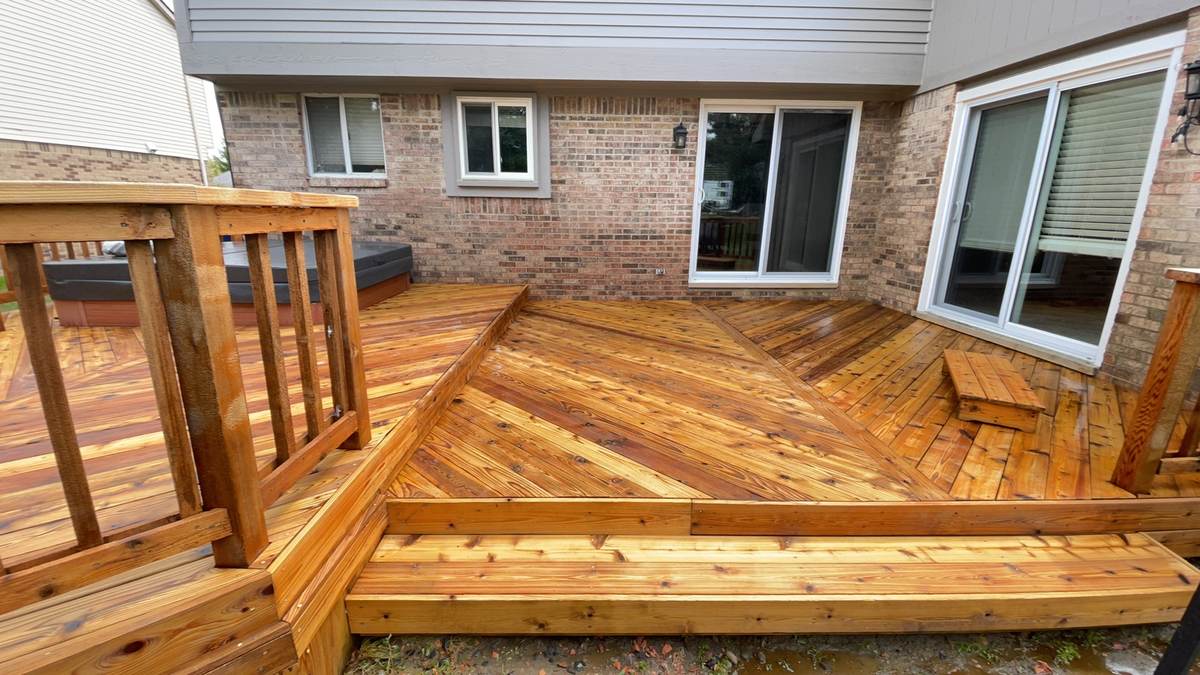 Completed deck stain in Canton, MI