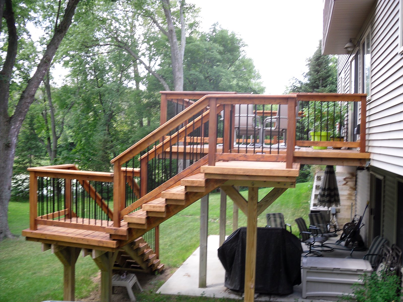 Elevated deck with staircase in Clarkston, MI