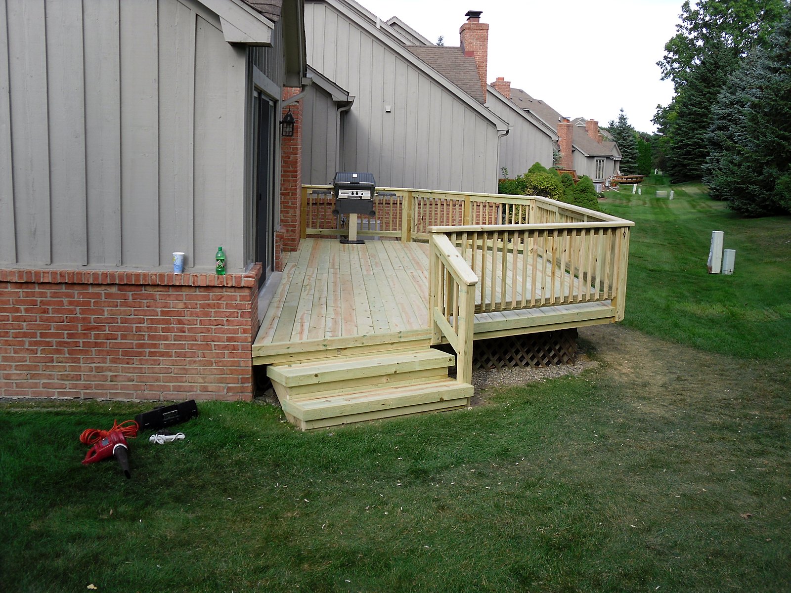 Freshly rebuilt deck, close-up in Farmington, MI
