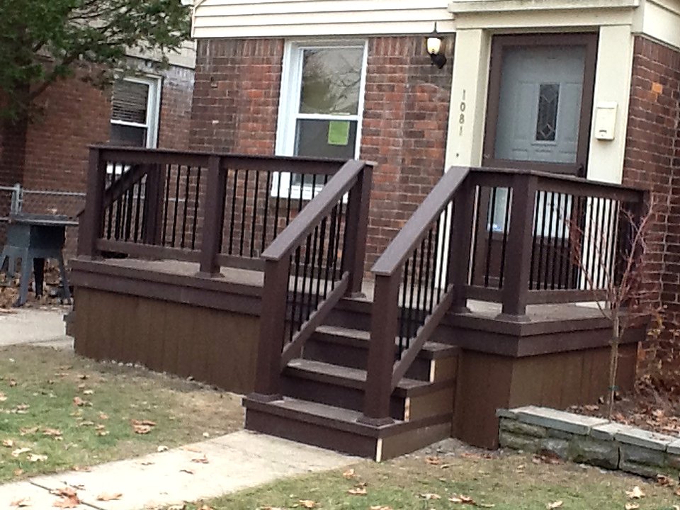 Freshly restored composite porch in Huntington Woods, MI
