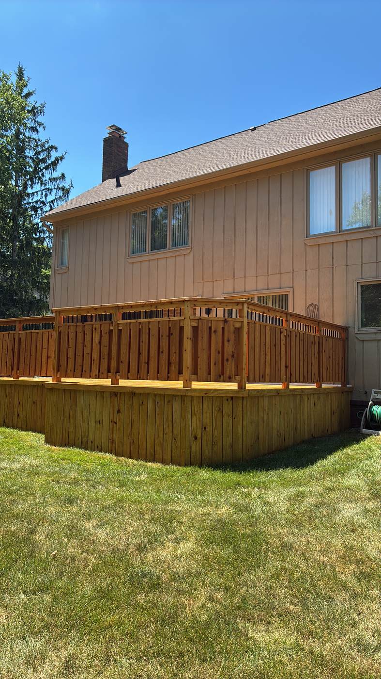 Recently stained deck in Lake Fenton, MI