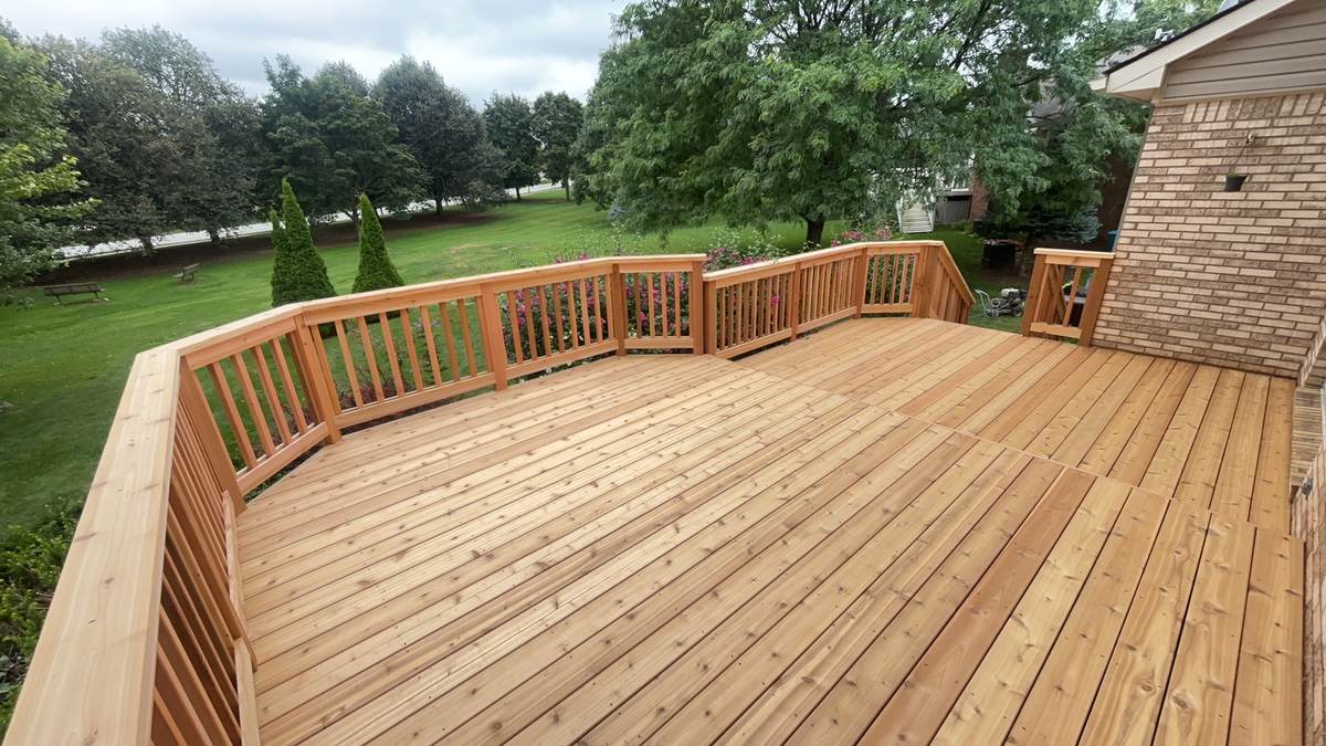 Recently stained deck in Monroe, MI