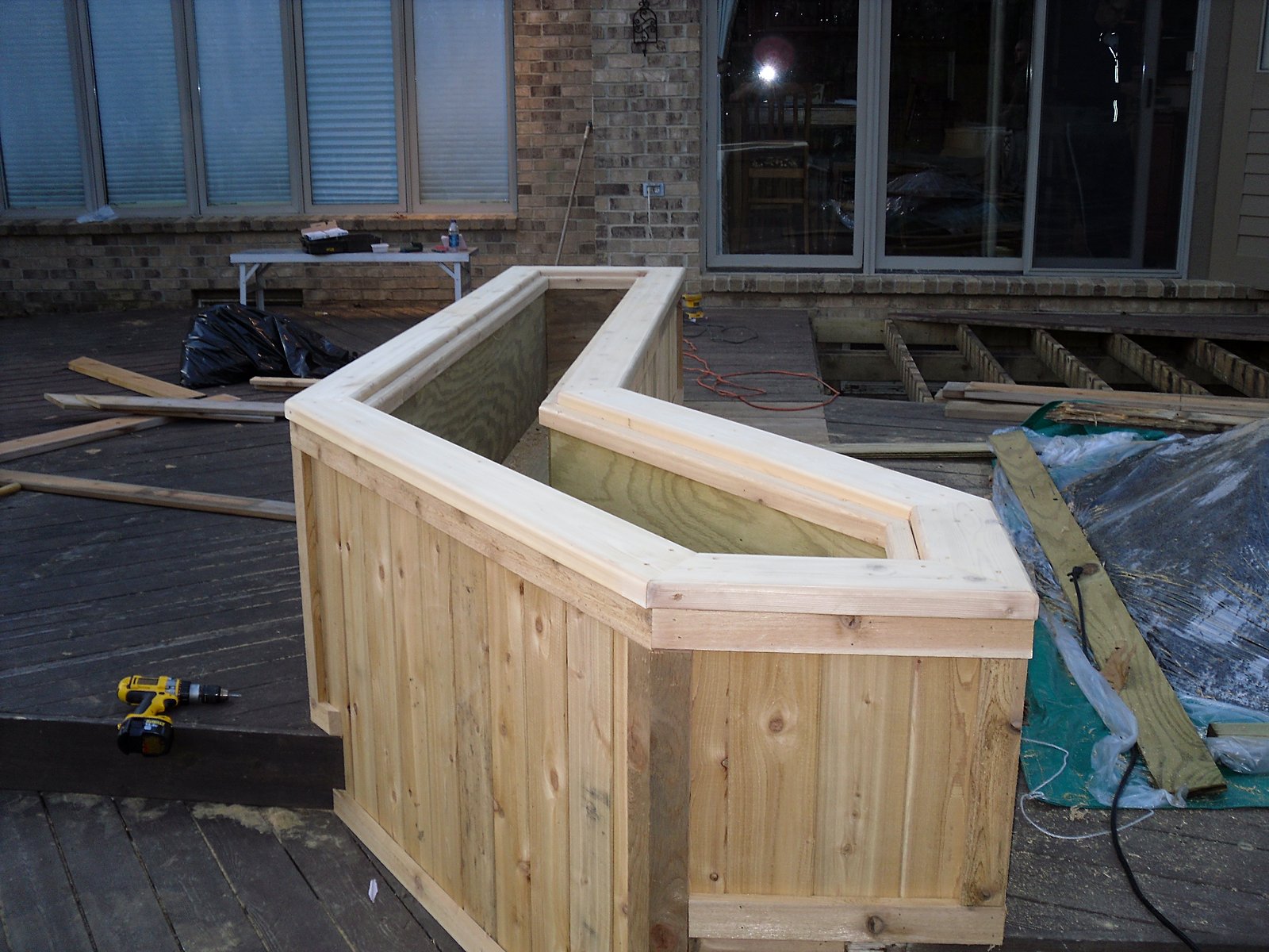 New cedar flower box, in progress in Troy, MI