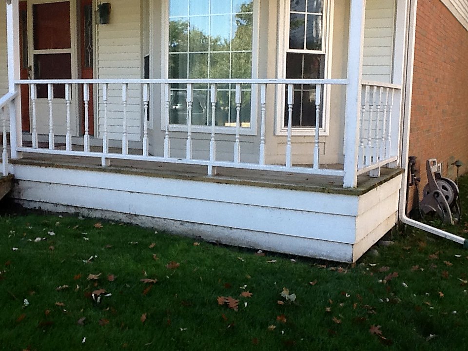 Porch before restoration in Hartland, MI