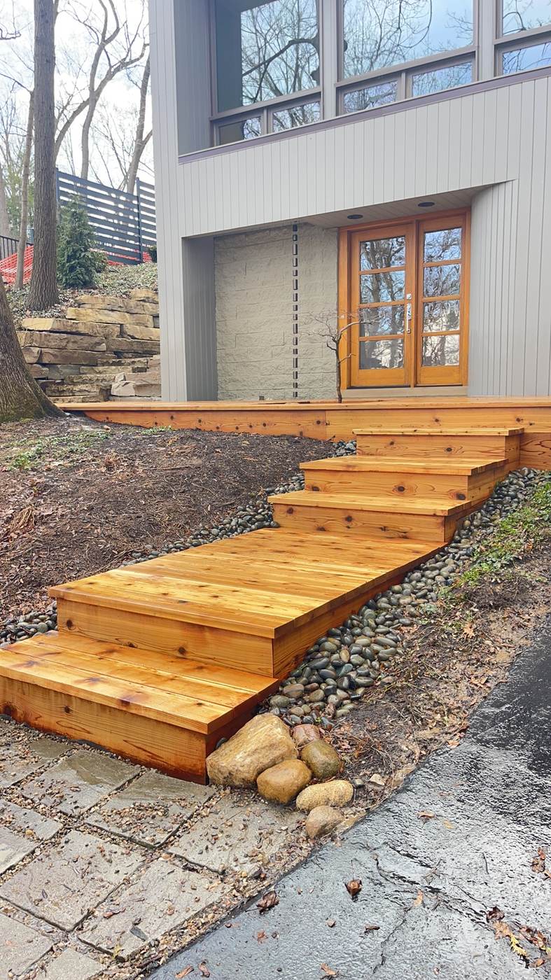 New deck steps, stain job in Brighton Township, MI