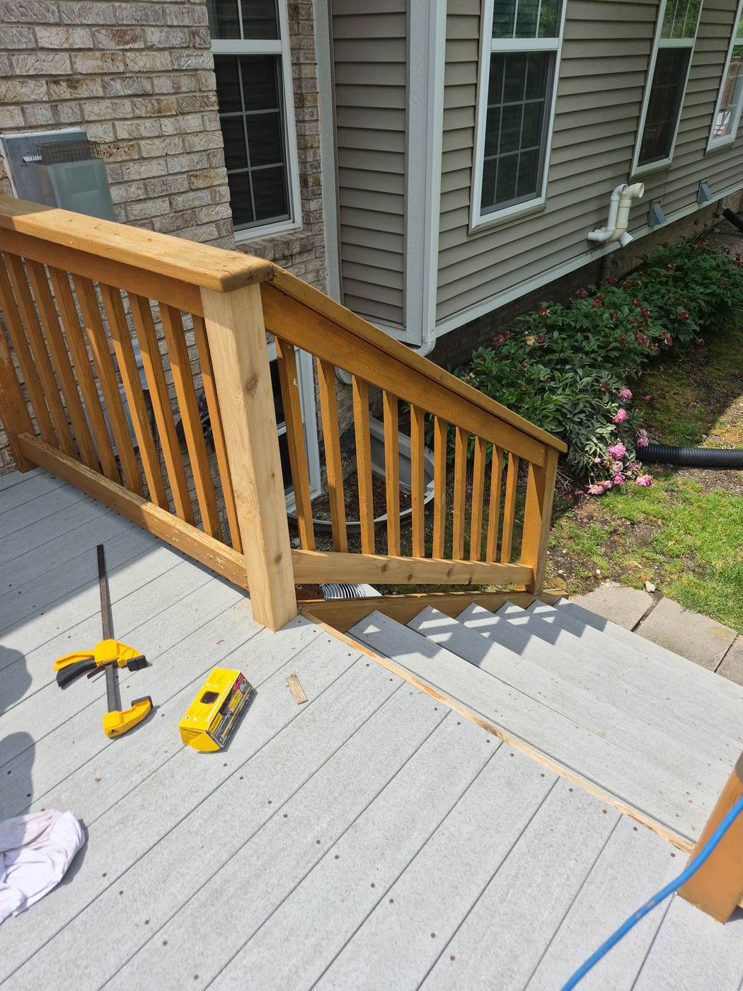 Deck repair in progress in Genoa Township, MI
