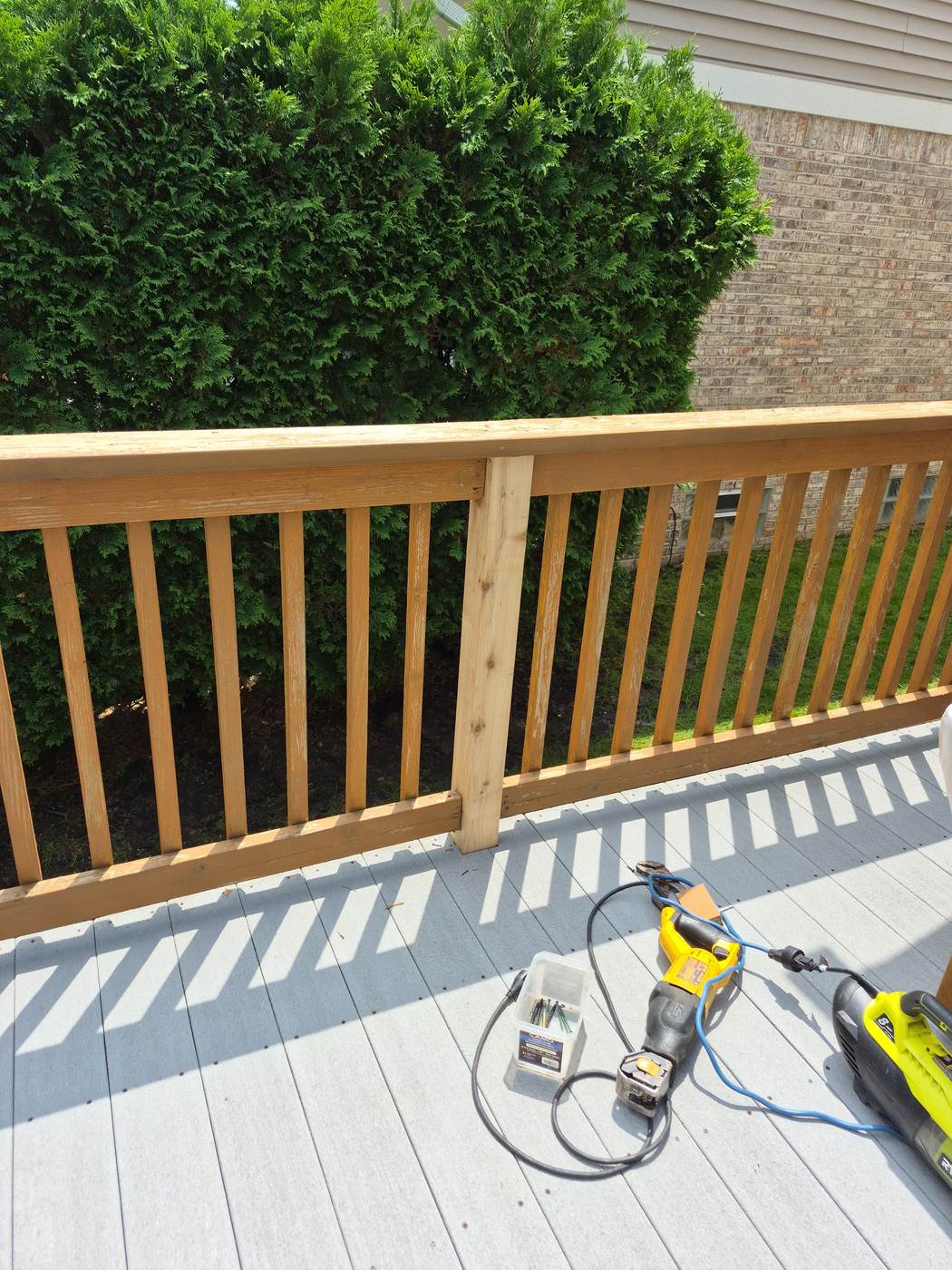 Deck repair in progress in Village of Clarkston, MI