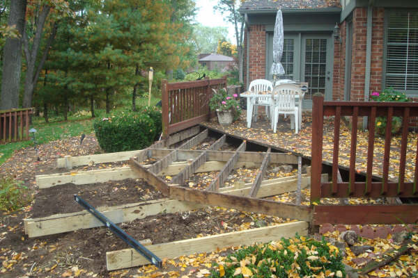 New deck joists and framing being rebuilt, Livonia MI
